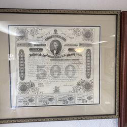 $500 confederate Civil War bond with COA