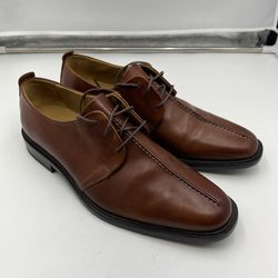 COLE HAAN Size 10 Brown Leather Spine Top Lace Oxfords Shoes