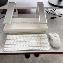 Apple Magic Keyboard, SilverBESIGN LS03 Aluminum Laptop Stand, Logitech M650 Mouse