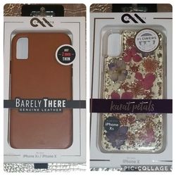 iPhone X/Xs cases choose from barely there genuine leather or karat petals