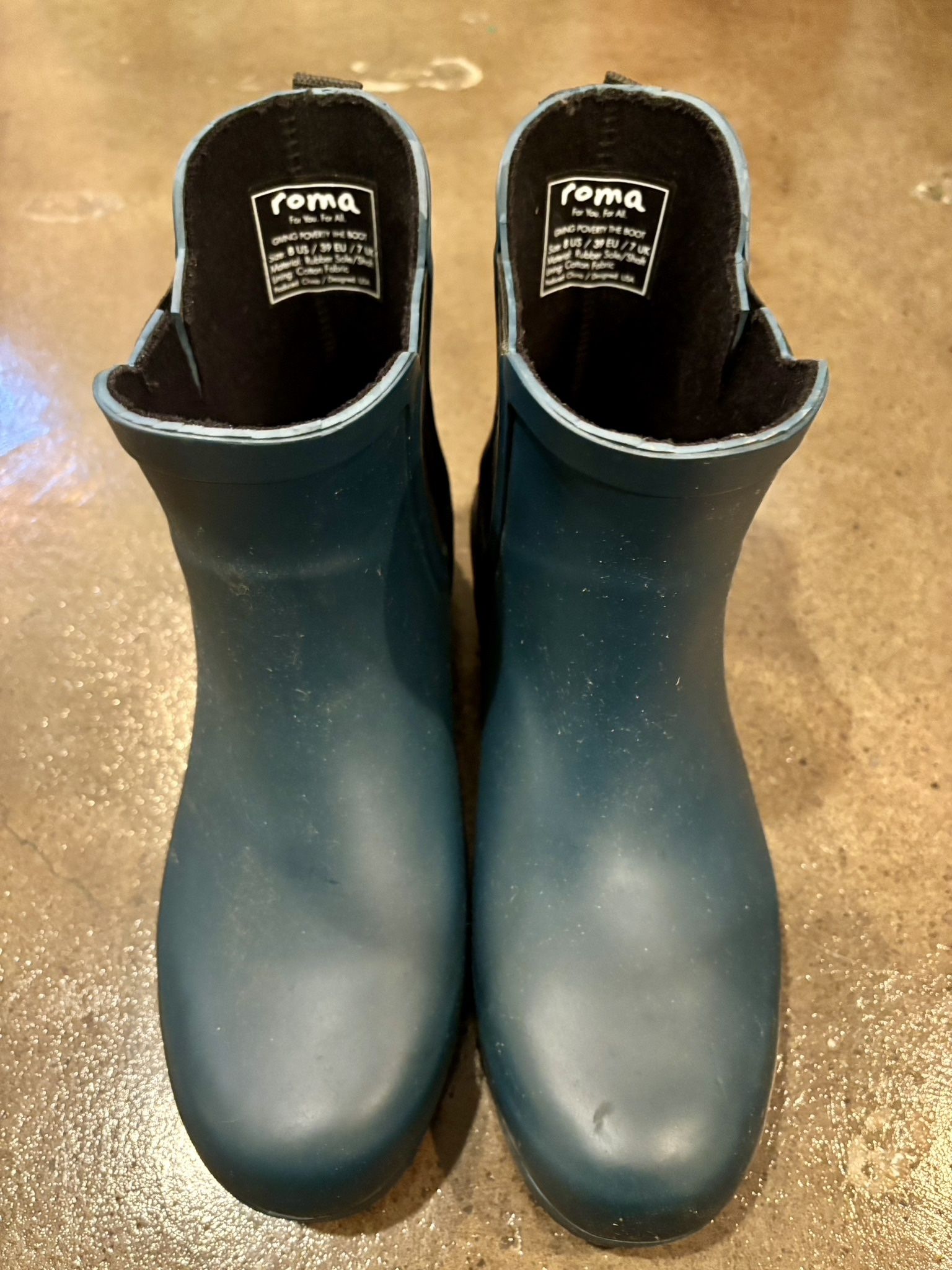 Roma Women's Chelsea Rain Boot Matte Teal Size 8