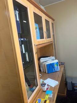Office desk, chair and cabinet chest