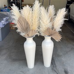 Two Flower Vases With Filler 