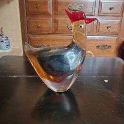 Heavy Glass Rooster... Paperweight???