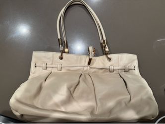 Salvatore Ferragamo Large Pleated Leather Gancini Satchel
