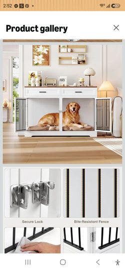 Double Dog Crate Furniture Console with Drawers
