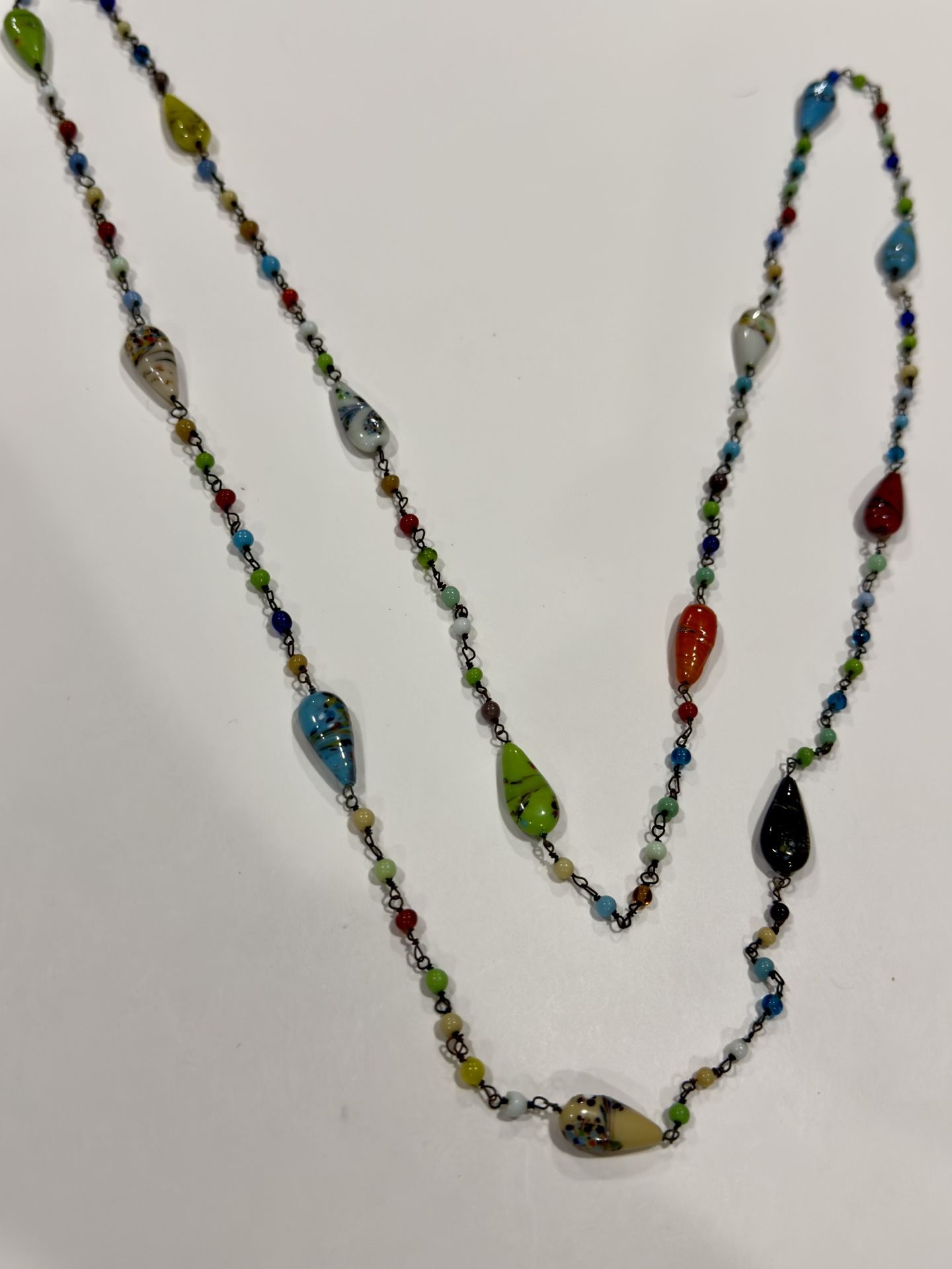 Art Deco Venetian Glass Bead Necklace (antique)
