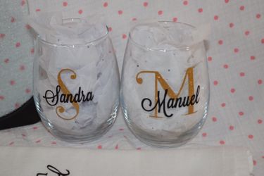 Personalized Stemless Wine Glasses