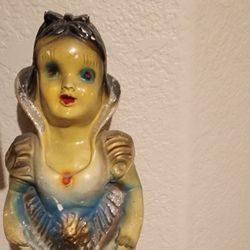 1940s Snow White Chalkware Disney Doll Carnival Prize 15" Statue Vintage