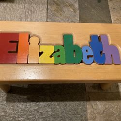 Wood Name Puzzle Step Stool