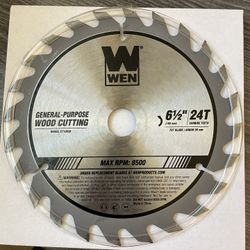 Wen 6-1/2”, 24T, 20mm Arbor Size (for Track Saw)