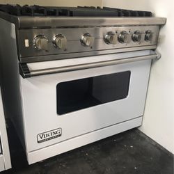 Viking 36”Wide Dual Fuel Range Stove With Charbroil Grill 