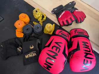 Venum Boxing / MMA Training Gear Lot – Gloves, MMA Gloves & Hand Wraps
