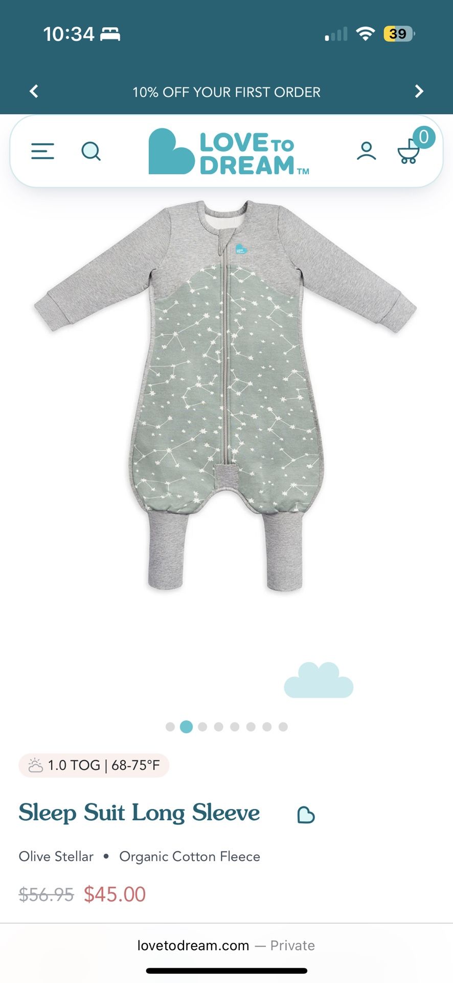 Love to Dream Organic Long Sleeve Baby Sleep Suit (3Y), Super Soft Temp Regulating Sleeping Suit, 1TOG All Seasons Wearable Blanket, Green