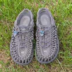 KEEN Sandals Uneek Bungee Cord Sporty Slingback 1014974 Gray Men's 9.5 W 11