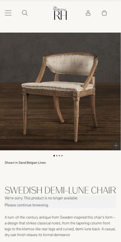 RESTORATION HARDWARE SWEDISH DEMI-LUNE CHAIR