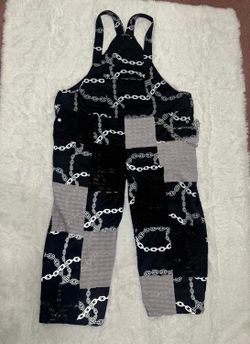 New 2xl unisex black light reflective overalls pants festival rave raver y2k