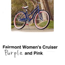 Girls purple pink beach cruiser bicycle