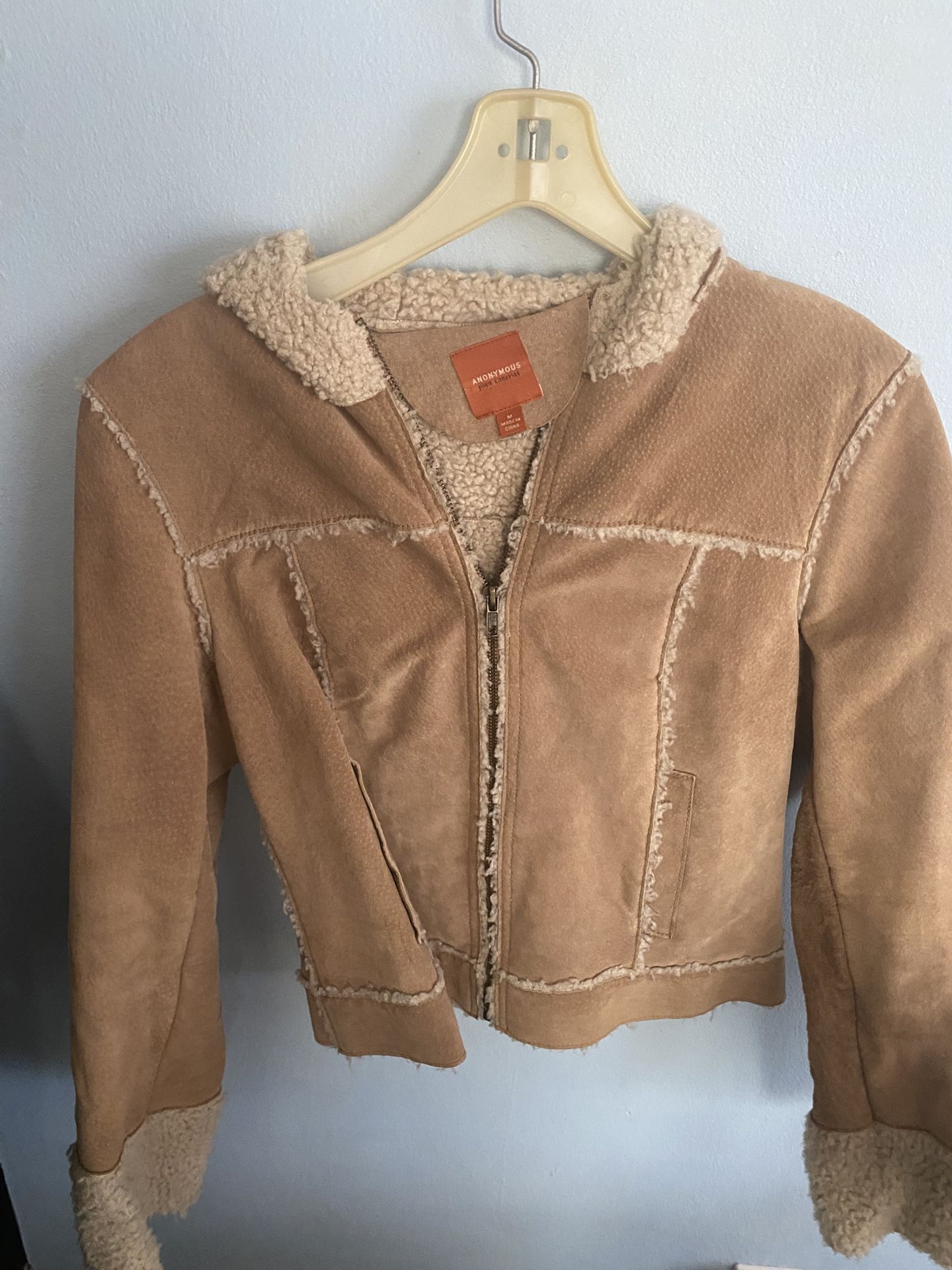 Like New anonymous brand faux suede Sherpa jacket