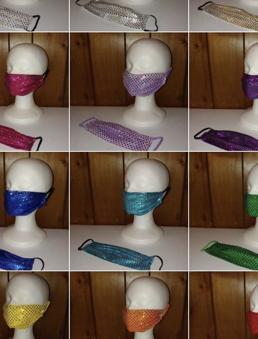 Bling Sparkle Face Mask - Pick Your Color