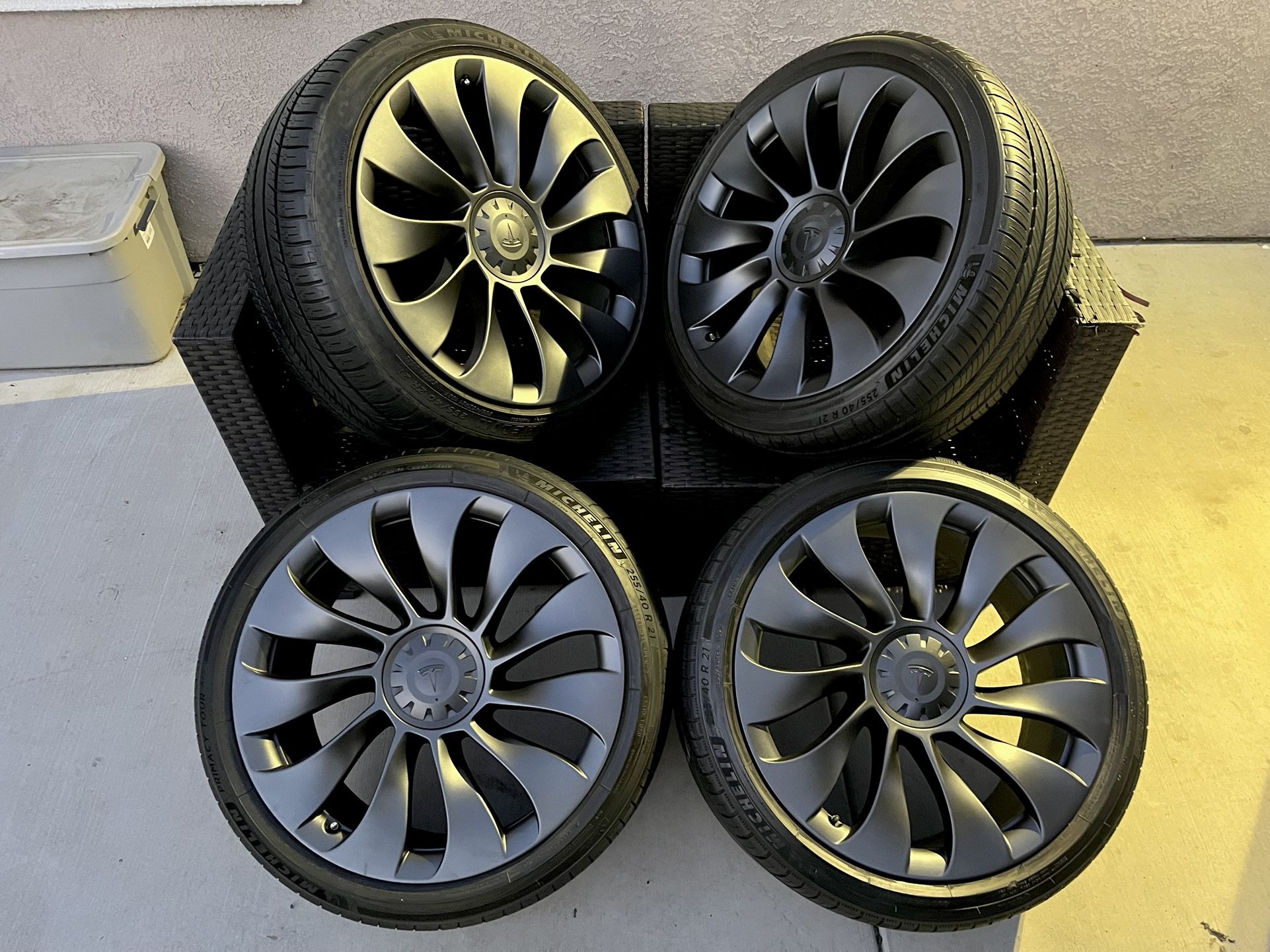 21’ Inch Tesla Model Y Uberturbine Wheels “OEM” With Michelin All ...