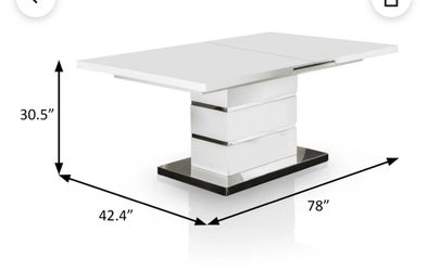 White Gloss Extendable Dining Table