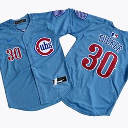 Chicago Cubs #30 Kyle Tucker  Jersey Retro Blue Edition S-2XL Size