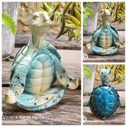 Meditating Figurine Sea Turtle Figurine Yoga Turtle Sea Turtle Decor