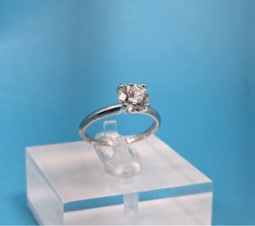 Platinum 1.31 CT Round Diamond Ring GIA VS1 I Excellent Cut Adjustable Size