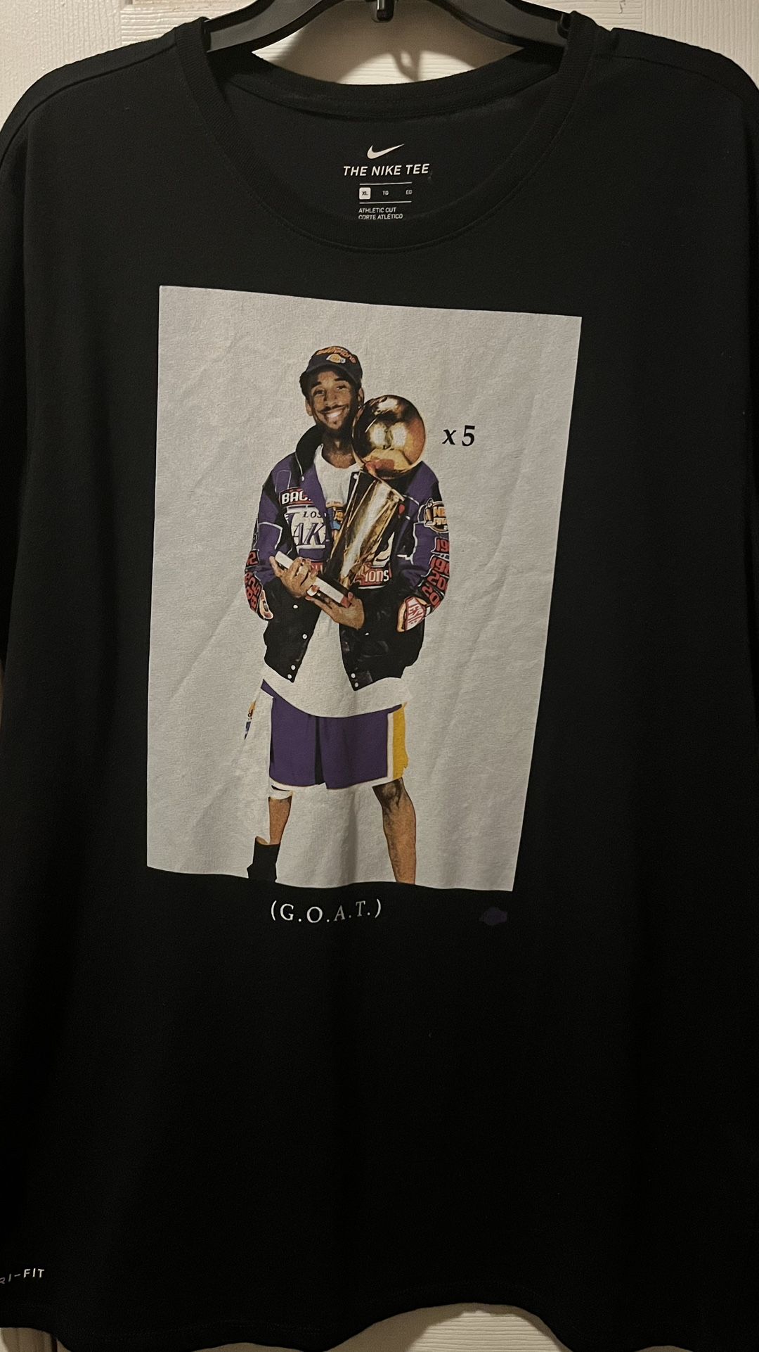 Nike Kobe Bryant La Lakers Retirement Trophy Shirt 5X Champion Goat