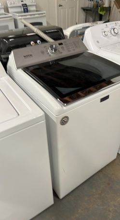 Maytag Top Load Washer – Glass Lid, HE, White