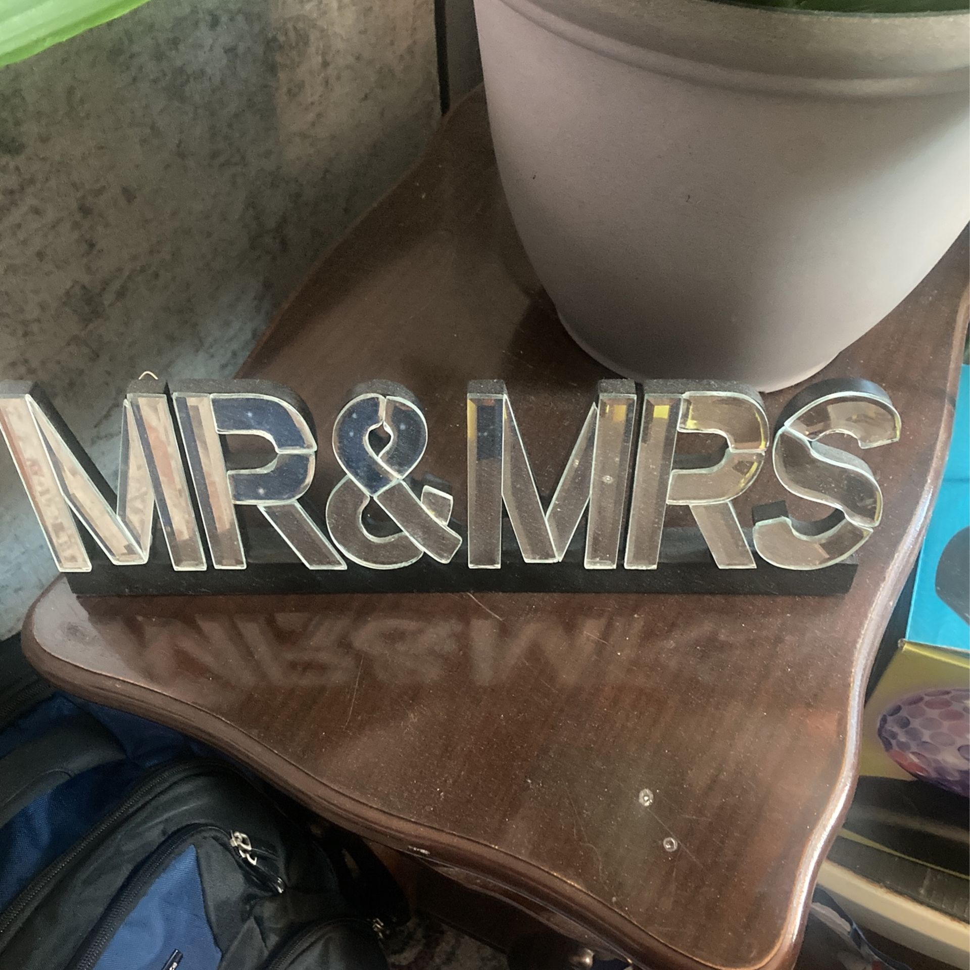 Mirror Mr And Mrs Wedding Table Decor