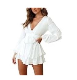 Long Sleeve Tiered Mini Dress Size Medium