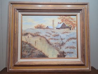 Signed Rural Landscape, Oil On Canvas