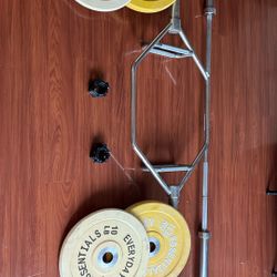 barbell and weights