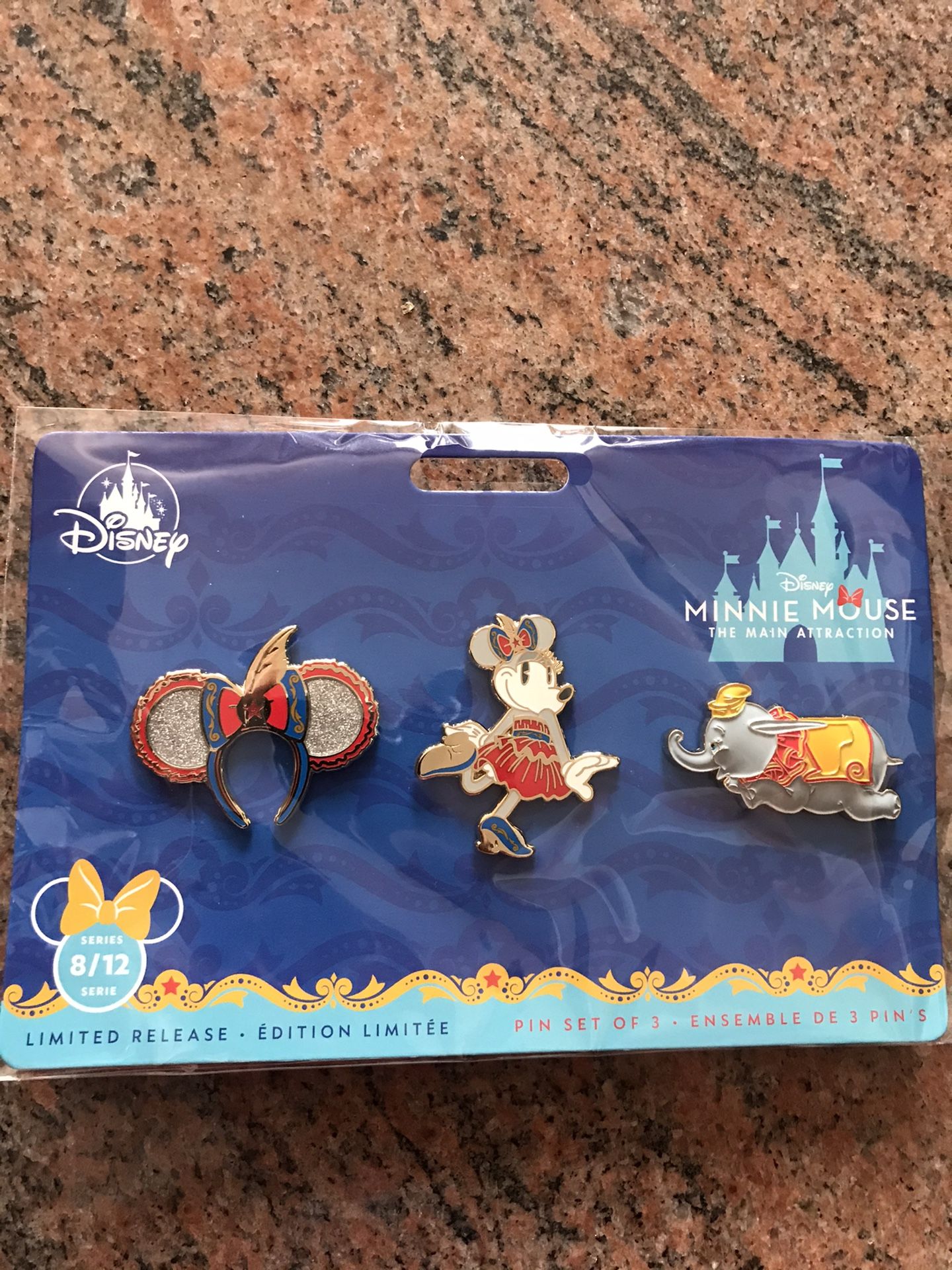 Disney Minnie Mouse The Main Attraction Dumbo Pin Set August 8/12