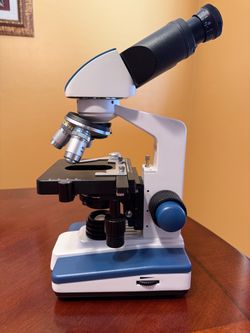 Binocular Compound Microscope White and Blue