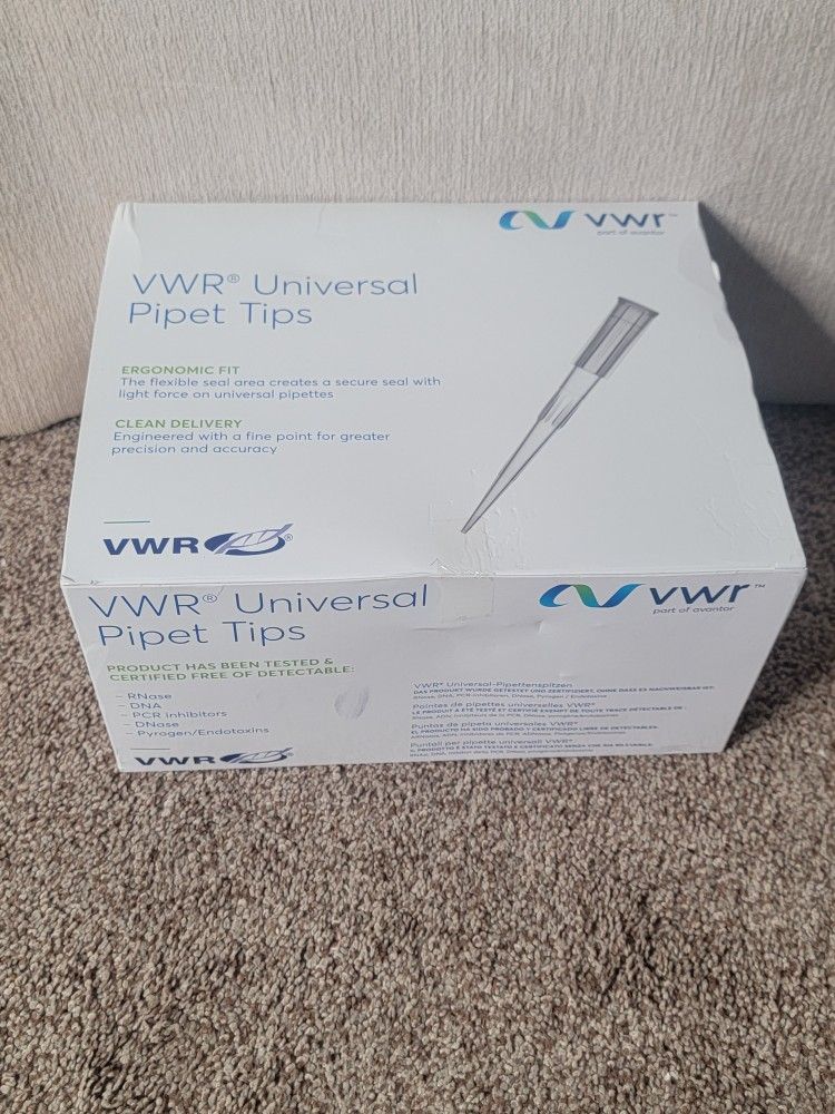 New VWR Universal Pipet Tips 200µL Low Retention Pre Sterile 76322-516 10 Racks