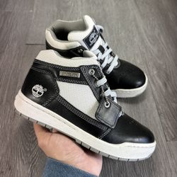 TIMBERLAND JUNIORS FIELD BOOT BLACK/GREY/WHITE KIDS SIZE 3 M/M (35743)