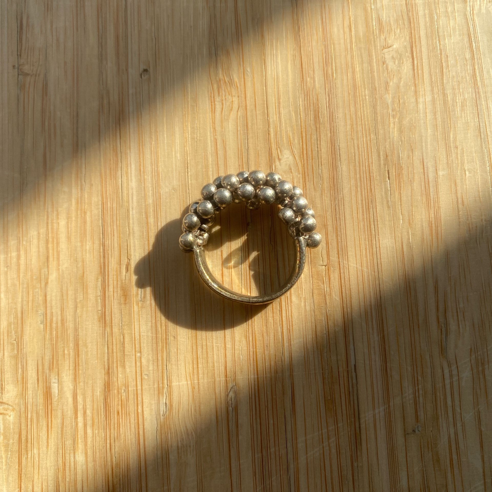 Vintage Silpada Sterling Silver Cha Cha Ball Bead Dangle Ring