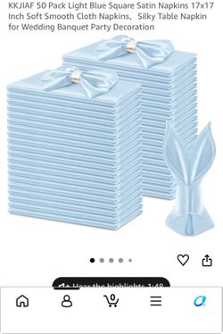 Light blue satin napkins