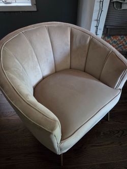 Velvet Armchair/gold legs