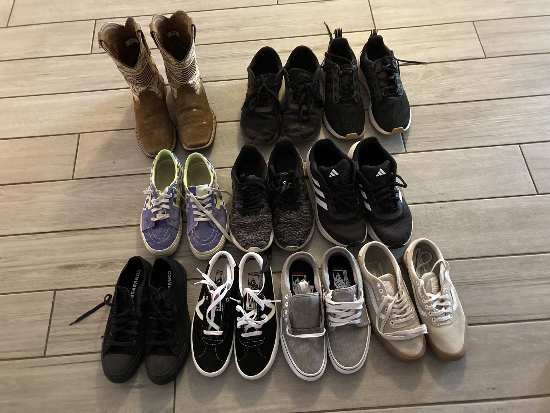Men’s Converse, Vans, Adidas Shoes And ARIAT Boots