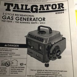 Generator….2 CYCLE RECREATIONAL 700 Running Watts 