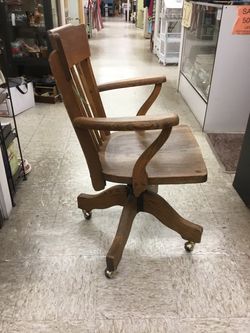 Antique oak office chair