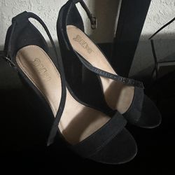 Black strap heels