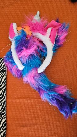New sparkly unicorn headband, gloves and tail