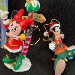 Disney 4 Pc Ornaments Bundle -No Box Plastic 
