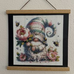 Diamond Art Wall Hanging Gnome With Peonies