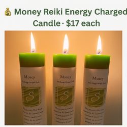 💰 Money Reiki Energy Charged Candle – $19 each